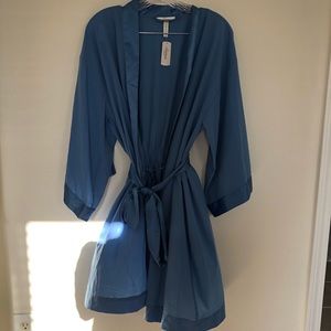 nwt blue silk chiffon robe from soma intimates